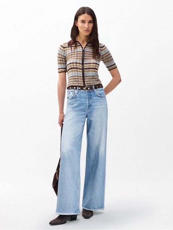 rag & bone Denim - NWT rag & bone Miramar Sofie Wide-Leg Pant Cotton Sweatpant Jean Raily Blue 26